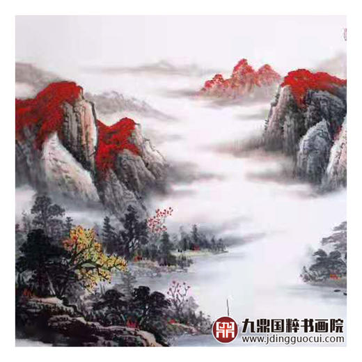 高云鹏《秋山沐雨山林静》68*178cm 山水横幅作品 办公室/客厅挂画 商品图4