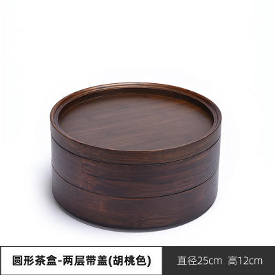茶叶罐普洱茶盒家用多层竹制茶饼收纳盒白茶饼储茶盒茶饼罐分茶器 商品图4