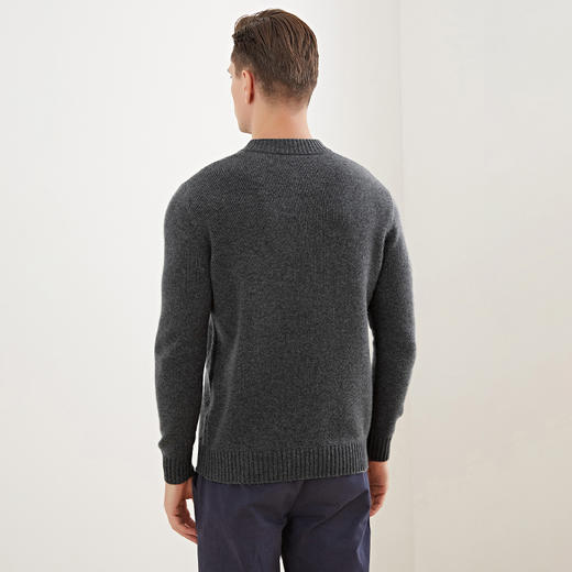 METTE羊绒世家2020秋冬男100%山羊绒衫时尚菱形绞花加厚保暖毛衣 商品图2