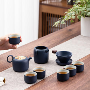 商务茶具伴手礼粗陶功夫茶具套装茶壶茶具高档礼盒 商品图0