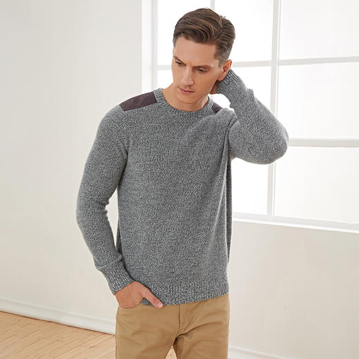 METTE羊绒世家2020秋冬男圆领100%山羊绒衫内搭加厚保暖针织毛衣 商品图1