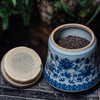 恒福茶具 陶泥青花仿古洋莲自在茶叶罐 商品缩略图1
