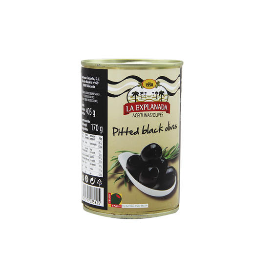 西班牙进口 塞亚无核黑橄榄 去核黑水榄405g 披萨意面西餐附料 商品图1