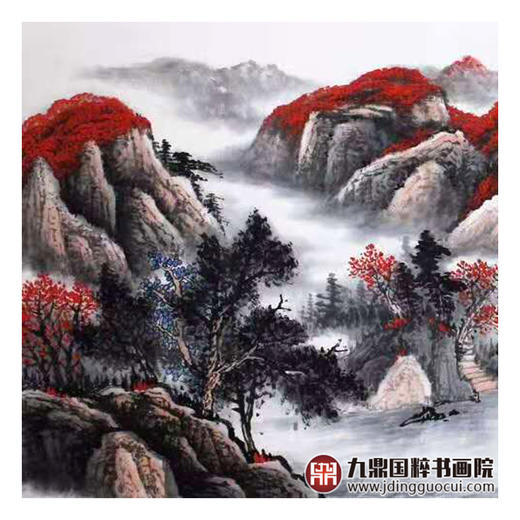 高云鹏《秋风染醉山里人家》68*178cm 山水横幅作品 办公室/客厅挂画 商品图4