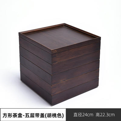 茶叶罐普洱茶盒家用多层竹制茶饼收纳盒白茶饼储茶盒茶饼罐分茶器 商品图13