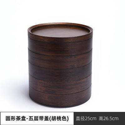 茶叶罐普洱茶盒家用多层竹制茶饼收纳盒白茶饼储茶盒茶饼罐分茶器 商品图10