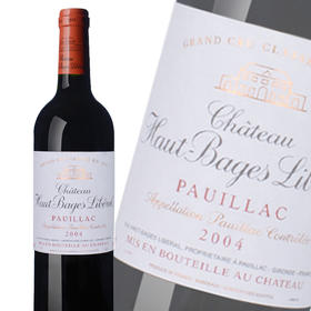 奥巴里奇城堡红葡萄酒2004 Chateau Haut Bages Liberal 750ml