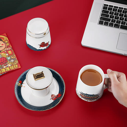 醉长安 个人杯茶叶罐礼装 茶具 茶杯 滤茶器中式陶瓷茶杯礼盒西安礼物大唐文创 商品图5