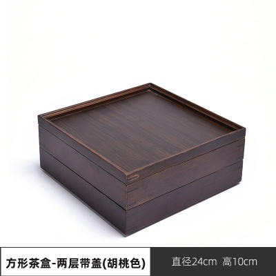 茶叶罐普洱茶盒家用多层竹制茶饼收纳盒白茶饼储茶盒茶饼罐分茶器 商品图9