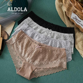 雅黛丽女士内裤低腰平角/三角裤纯棉底裆透气网纱单条装多色可选DYK03046/47/48/49/51