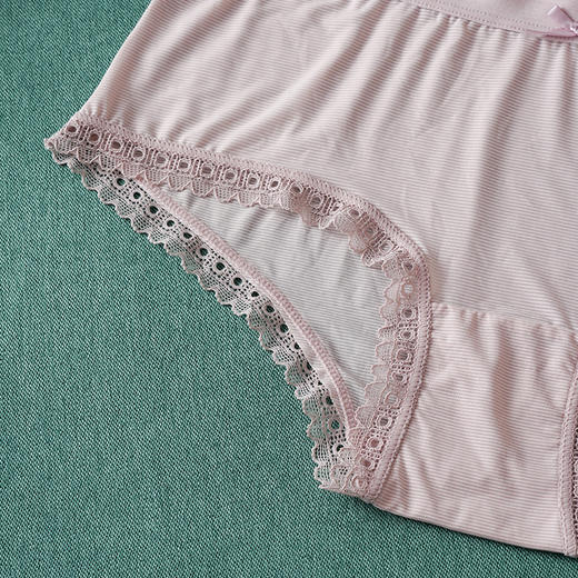 雅黛丽女士内裤低腰平角裤纯棉底裆纯色蕾丝边蝴蝶结2条装底裤DYK03044(2条装) 商品图3