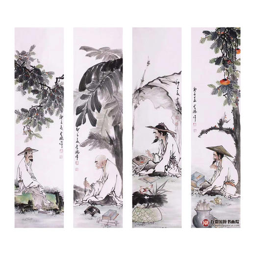 高云鹏《人物四条屏作品》34cm*138cm*4 人物四条屏作品 客厅/书房/茶室挂画 商品图1