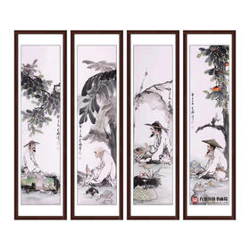 高云鹏《人物四条屏作品》34cm*138cm*4 人物四条屏作品 客厅/书房/茶室挂画