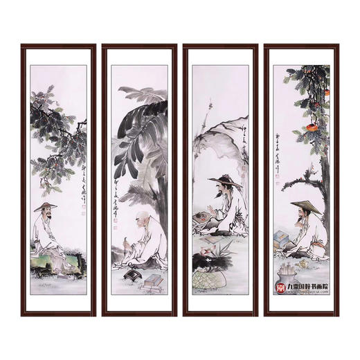高云鹏《人物四条屏作品》34cm*138cm*4 人物四条屏作品 客厅/书房/茶室挂画 商品图0