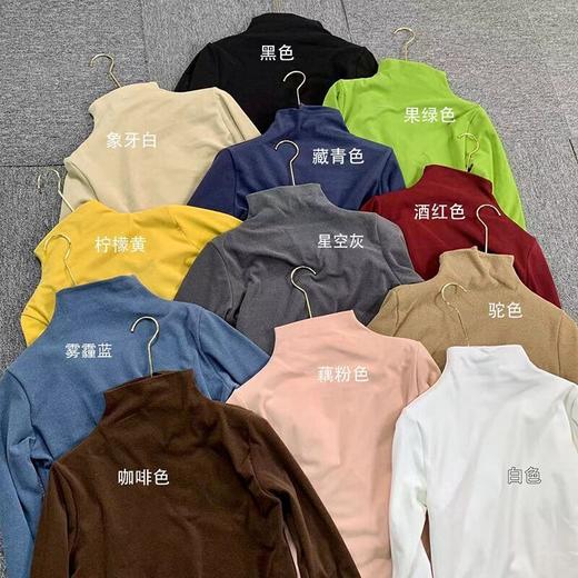 【第二件0元】艾窈蜜16色德绒半高领打底衫20色莫代尔冬季加厚女士上衣显瘦 商品图1