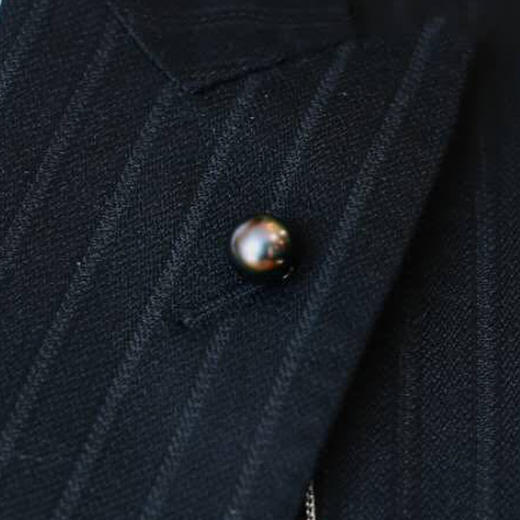 LUCINE大溪地海水黑珍珠胸领别针男女气质开衫西装领带百搭防走光 商品图3