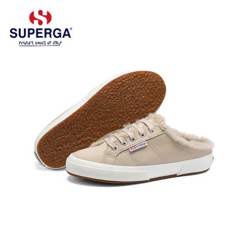 SUPERGA女鞋秋冬加绒毛毛保暖半拖平底帆布鞋 S00GZM0 商品图2