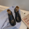 复古英伦风小皮鞋女2020秋冬新款百搭网红加绒粗跟单鞋厚底乐福鞋 商品缩略图3