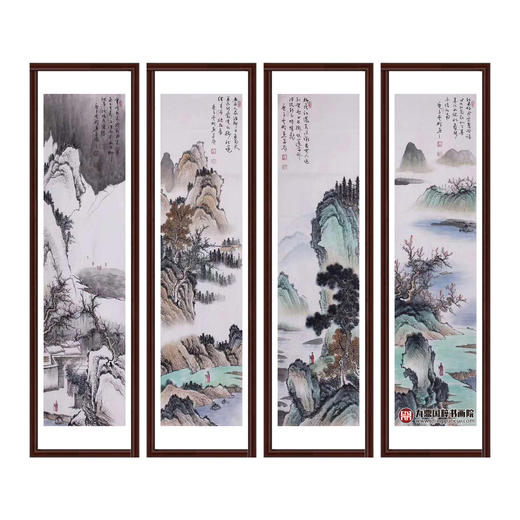 高云鹏《山水四条屏》34cm*138cm*4 山水四条屏作品 办公室/客厅/茶室挂画 商品图0