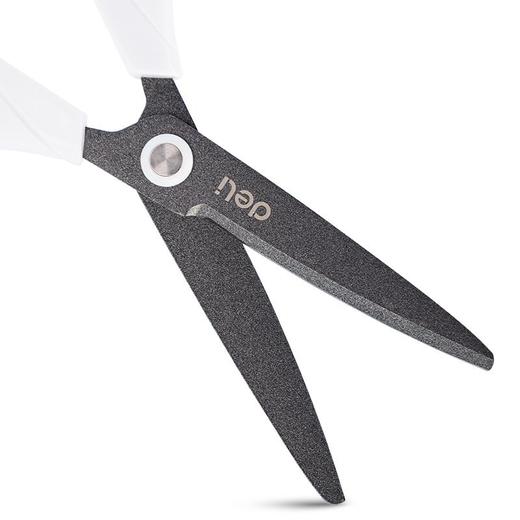 得力(deli)170mm特氟龙材质防粘不锈钢剪刀 办公用品 白色6055 rqc