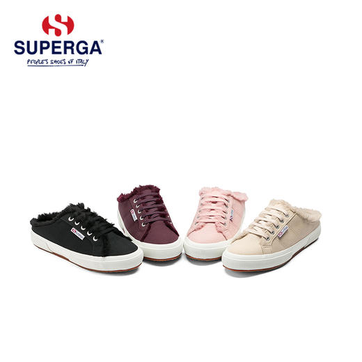SUPERGA女鞋秋冬加绒毛毛保暖半拖平底帆布鞋 S00GZM0 商品图3