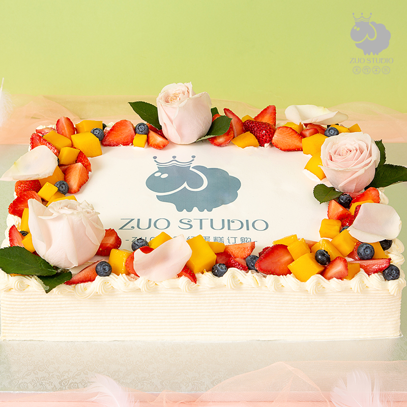 企业大蛋糕订制主题及色调、中间糯米纸随主题更换