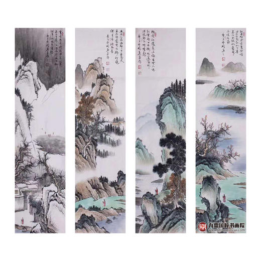 高云鹏《山水四条屏》34cm*138cm*4 山水四条屏作品 办公室/客厅/茶室挂画 商品图1