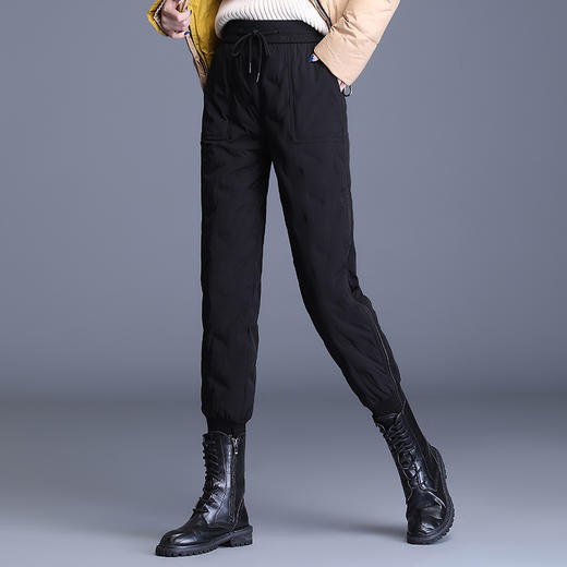 时尚加绒加厚，白鸭绒高腰宽松保暖显瘦哈伦羽绒裤QZF-60636 商品图1