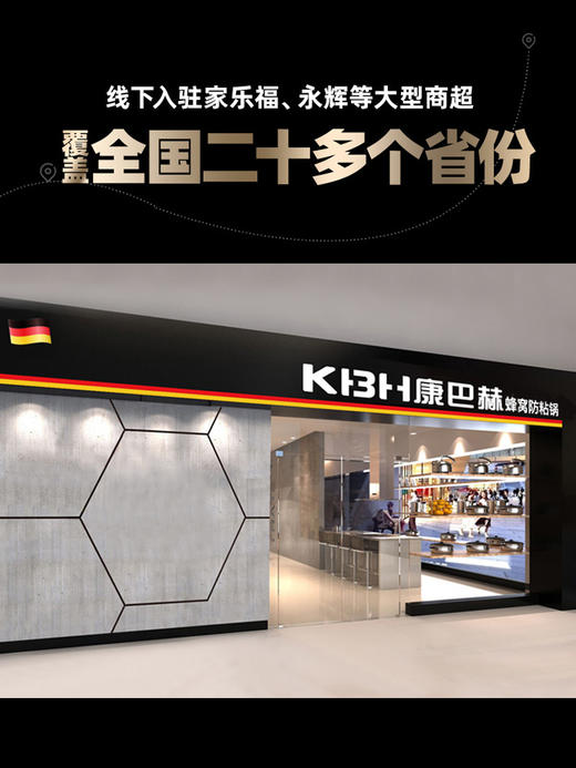 康巴赫旗舰店官方旗舰蜂窝不粘锅炒锅不锈钢炒菜锅家用德国电磁炉 商品图3