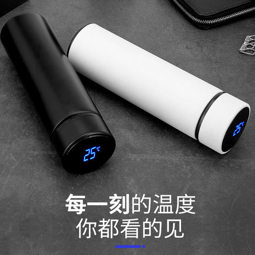 智能304不锈钢温控保温杯创意商务水杯触摸LED显示温度水杯子 黑色 商品图3