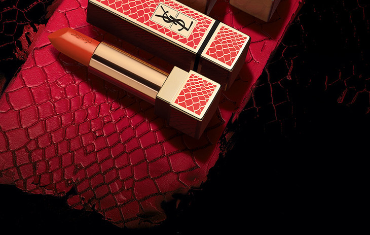 ysl圣罗兰红鳄鱼纹方管