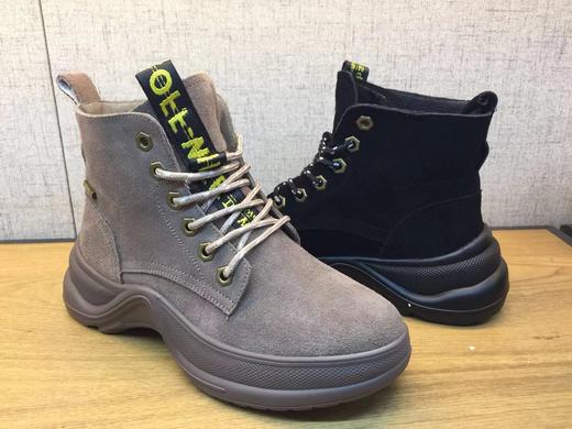 豪行2018冬季新品时尚休闲真皮加绒系带女棉靴28486011专柜正品 商品图1