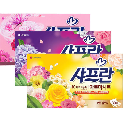 【韩国】进口LG舒福蓝衣物柔顺剂防静电抽取式柔顺纸洗衣纸带中文标 新旧包装随机发 商品图0