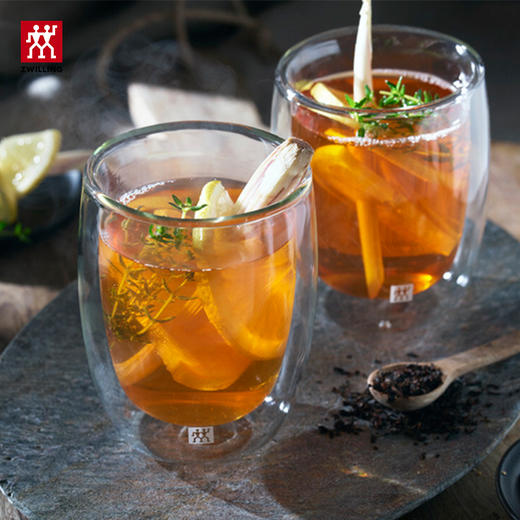 德国双立人双层拿铁杯透明玻璃杯家用咖啡杯牛奶杯2件套 商品图1