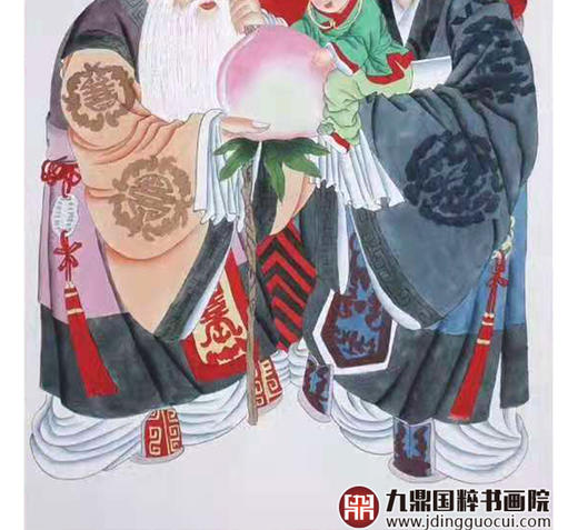 高云鹏《吉星高照》68*138cm 人物中堂作品 玄关挂画 商品图5