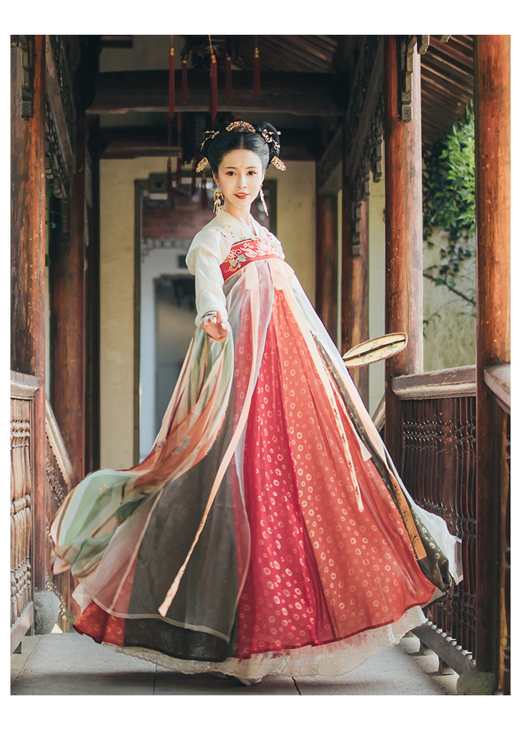 锦璃 唐制对襟齐胸襦裙套装 - 重回汉唐汉服