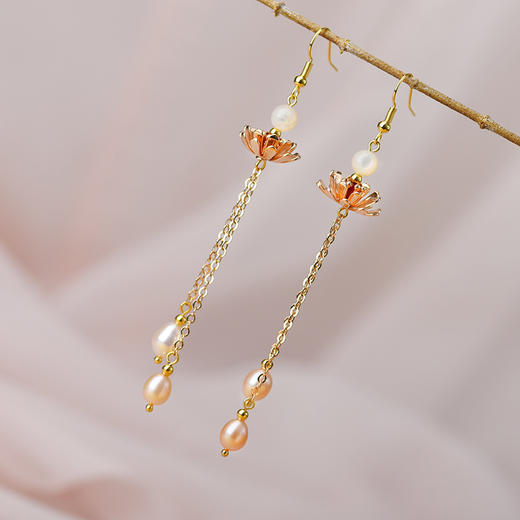 JGL-03220264民族风耳坠复古珍珠耳环简约时尚长款耳坠中国风汉服配饰女 商品图1