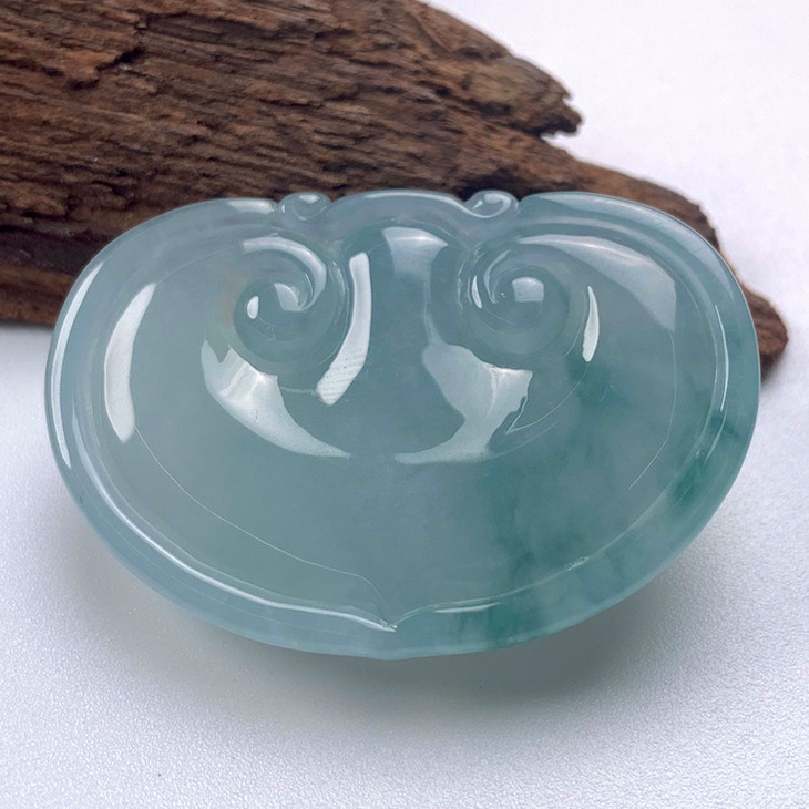 派瑞翡翠 翡翠挂件 糯冰种 飘蓝花