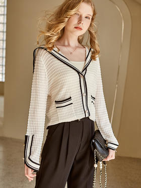 欧芮儿海军领开衫针织衫女新款套头宽松打底衫女内搭上衣