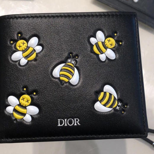 [香港直邮]dior 黑色小蜜蜂对折钱包 11.5x9.5cm