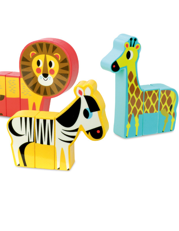 法国vilac百变动物磁性大颗粒磁性动物拼装益智木质玩具创意拼搭