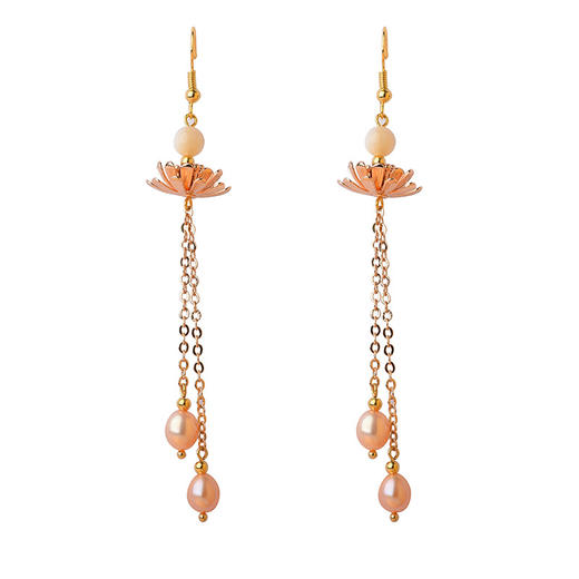 JGL-03220264民族风耳坠复古珍珠耳环简约时尚长款耳坠中国风汉服配饰女 商品图4