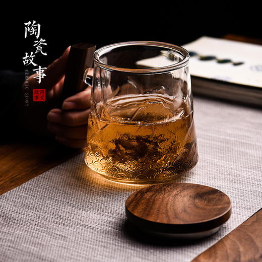 茶杯-玻璃泡茶杯-篱落山水三件杯 商品图7
