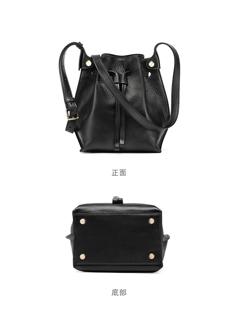 ecco爱步女包2020新款简约大容 斜挎水桶包 雕塑9105708