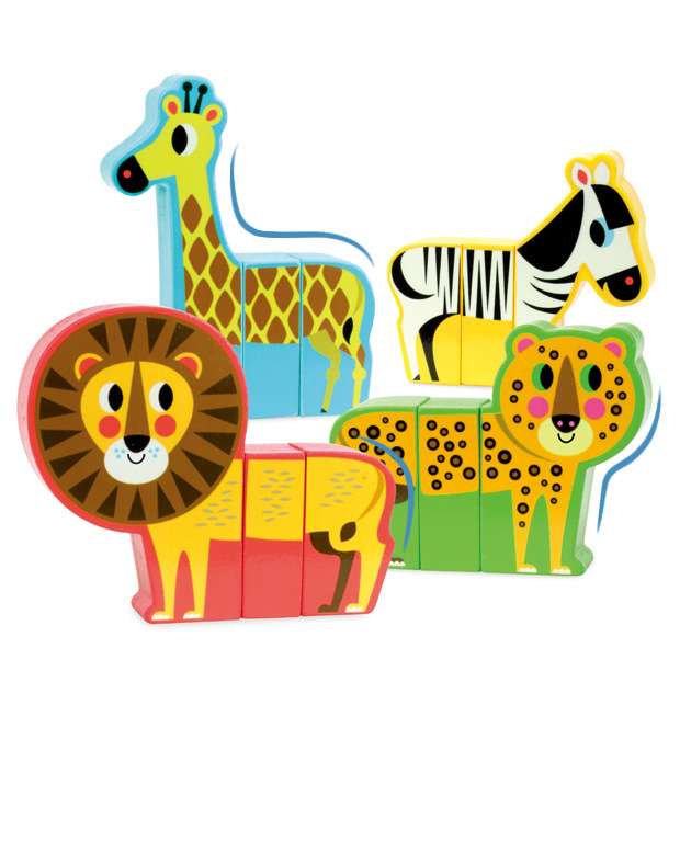 法国vilac百变动物磁性大颗粒磁性动物拼装益智木质玩具创意拼搭