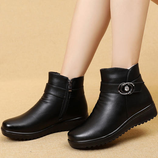 冬季妈妈鞋棉鞋加厚绒保暖防滑软底中老年雪地靴短靴平底老人鞋女 商品图4