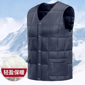男士羽绒棉马甲加厚秋冬季爸爸坎肩马夹坎肩中老青年保暖修身超轻