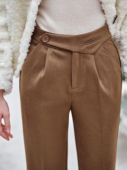 欧芮儿休闲裤女夏季2022新款高腰显瘦直筒通勤时尚气质小脚烟管裤 商品图1