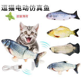 【宠物用品】亚马逊爆款电动仿真鱼会跳动猫玩具自动逗猫玩具送猫薄荷