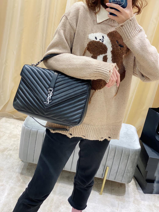 经典邮差包黑色银扣32厘米 商品图8